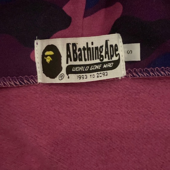 PURPLE BAPE HOODIE (SIZE SMALL) - Picture 3 of 5